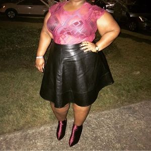 Leatherette A-line Skirt